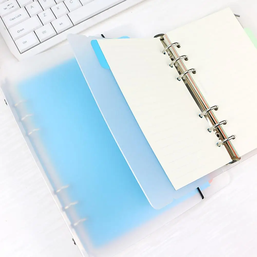 Spill-proof Binder Dividers Colorful Plastic Ring Binder Dividers with Tabs for 6-ring Binders Notebooks Pastel Index for Three