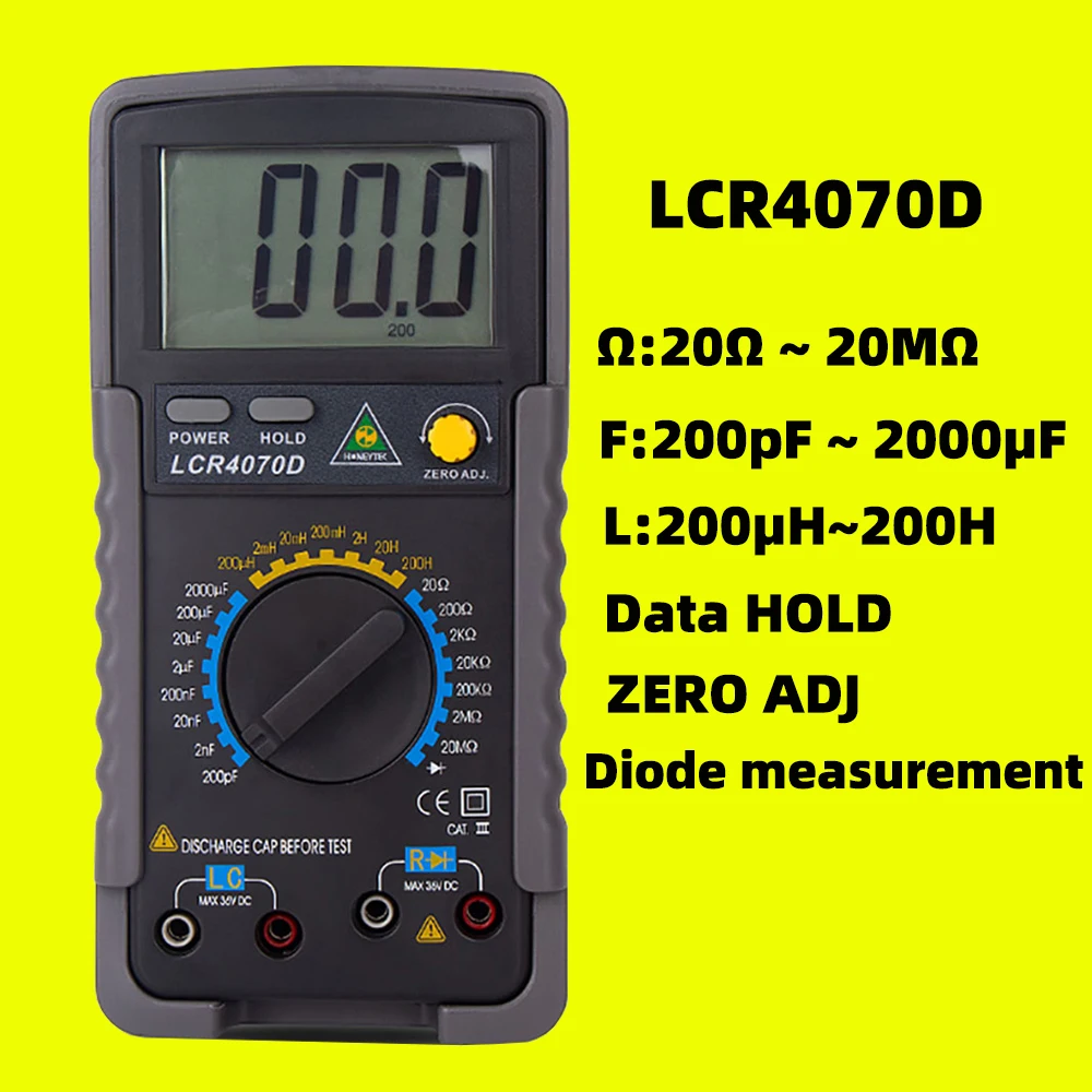 Probador de condensador Digital LCR, inductancia profesional, capacitancia, multímetro, LCR4070D, A623, A6013L