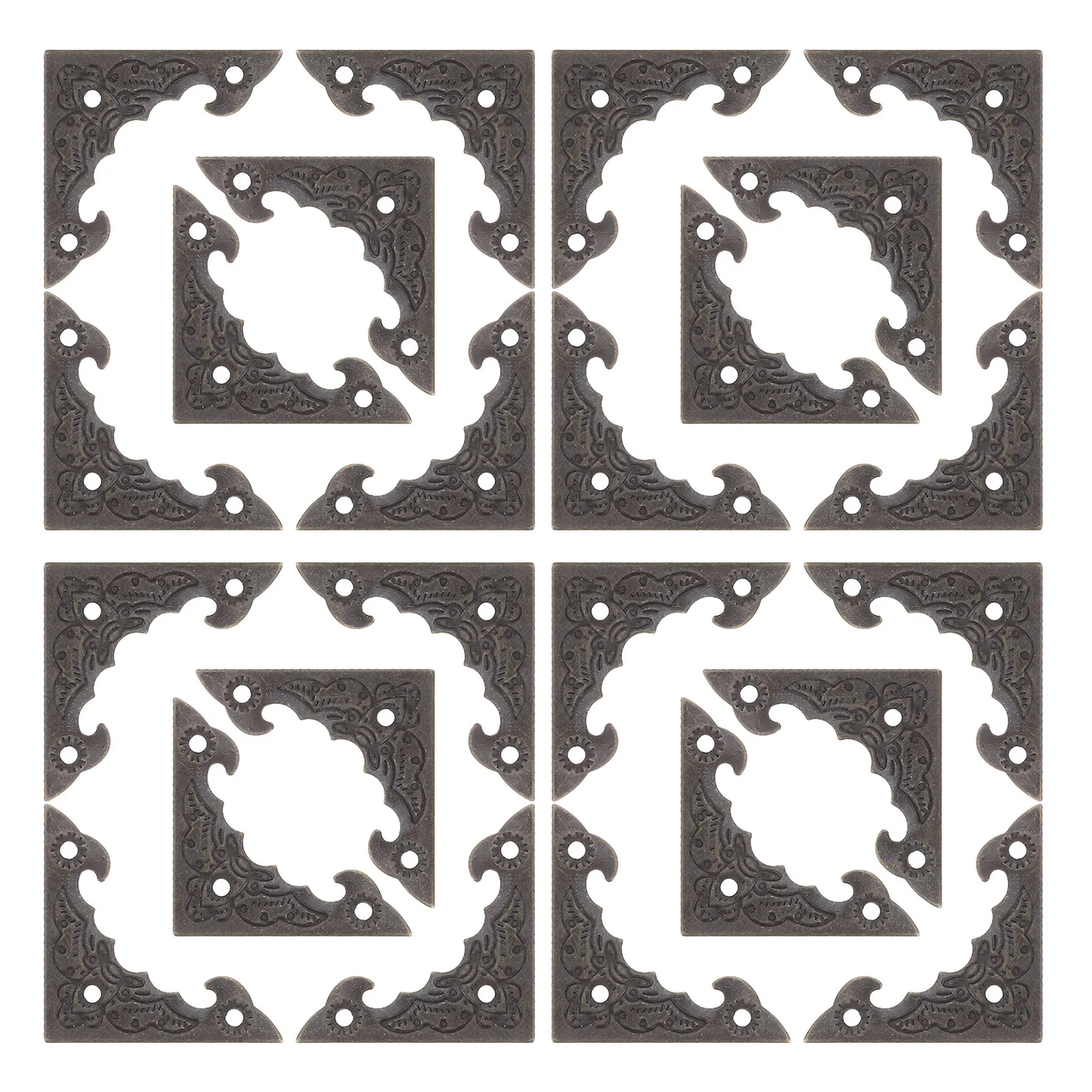 100 pcs Corner Furniture Brackets Halloween Christmas New Year Corner Protectors For Boxes Box Corner Decorative Rustic