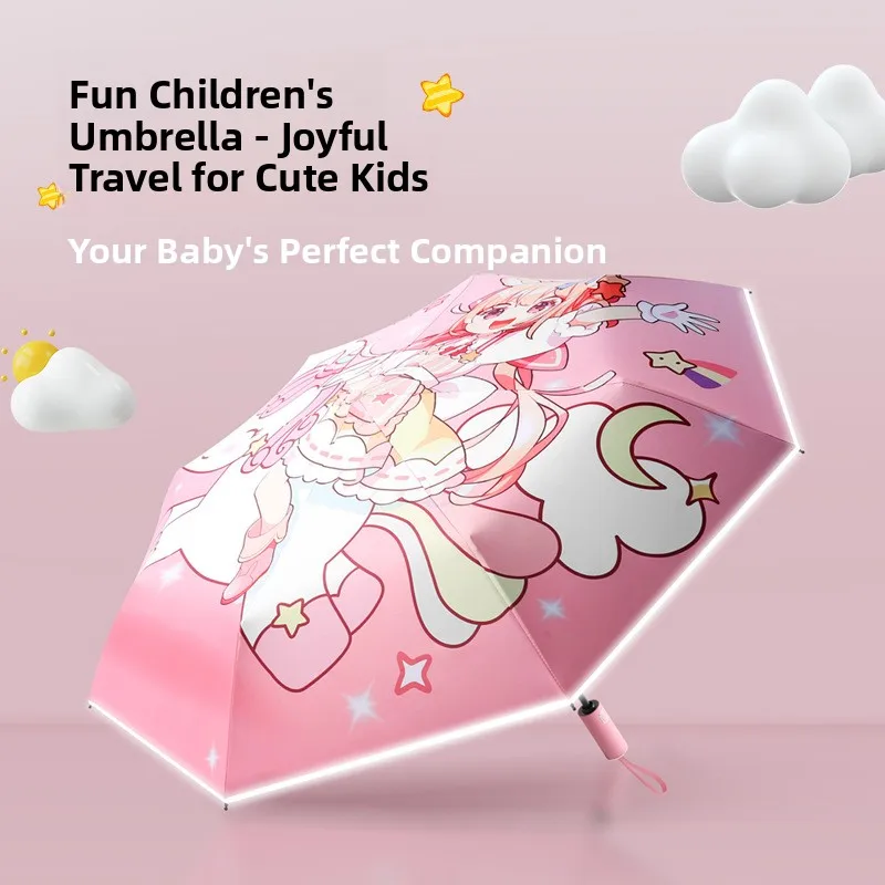 Ultra-Light Children's Umbrella Sunshade Rainproof Rebound Prevention Cute Foldable Umbrella for Boys And Girls Student Use