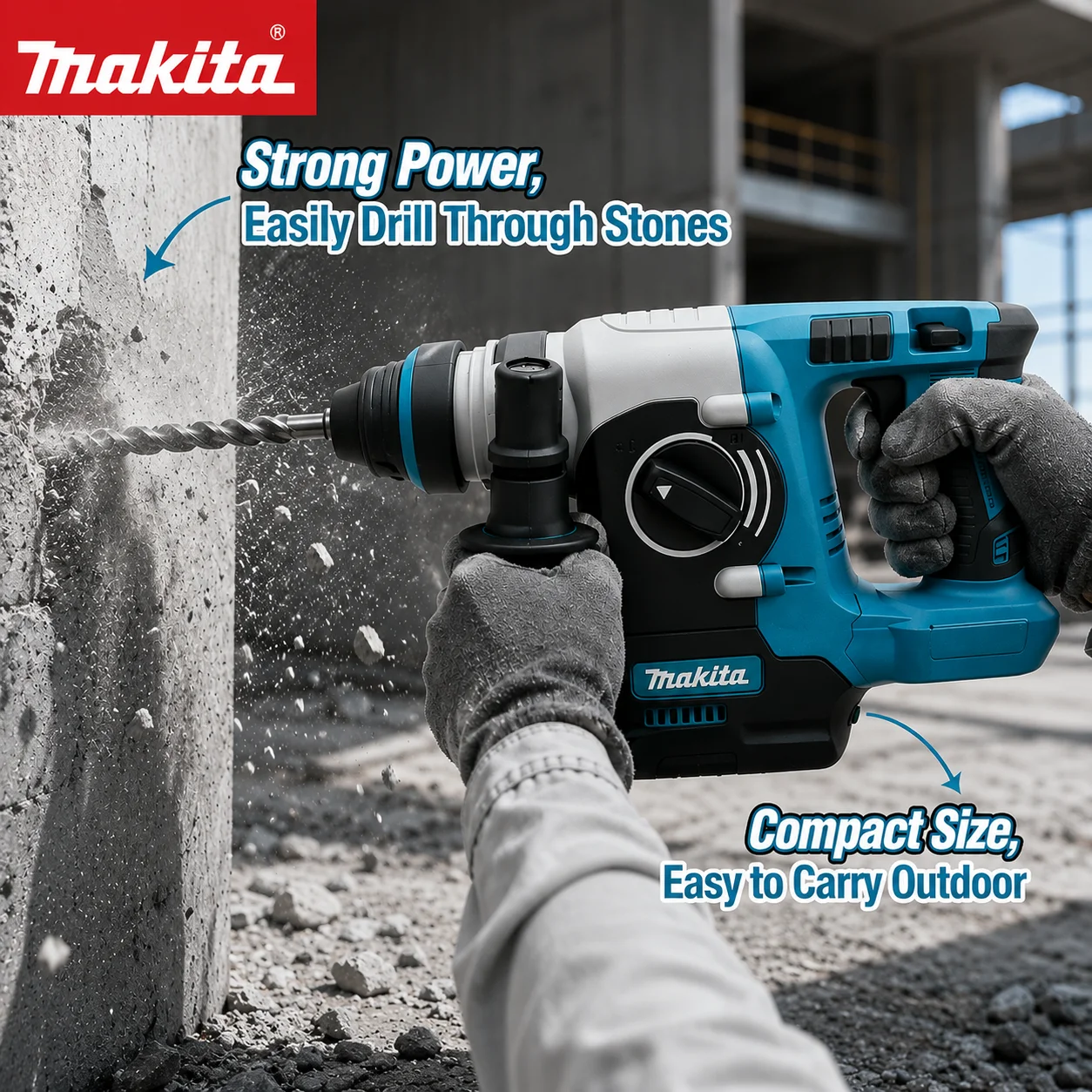 

Makita 273 Brushless SDS-Plus Rotary Hammer Drill 2.8J Impact Energy 3 Mode Safety Clutch For Concrete Drilling&Home Renovation