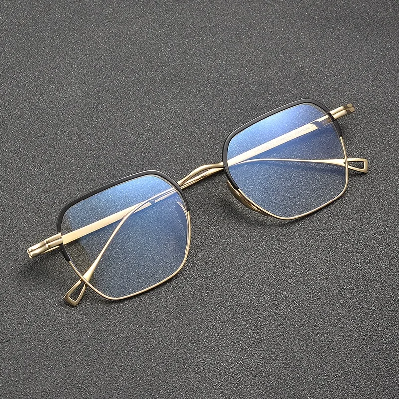 Pure Titanium Large Square Men's Nose Pad Integrated Myopia Glasses Reading Prescription Women Eyeglass Eyewear Anti Blue Light