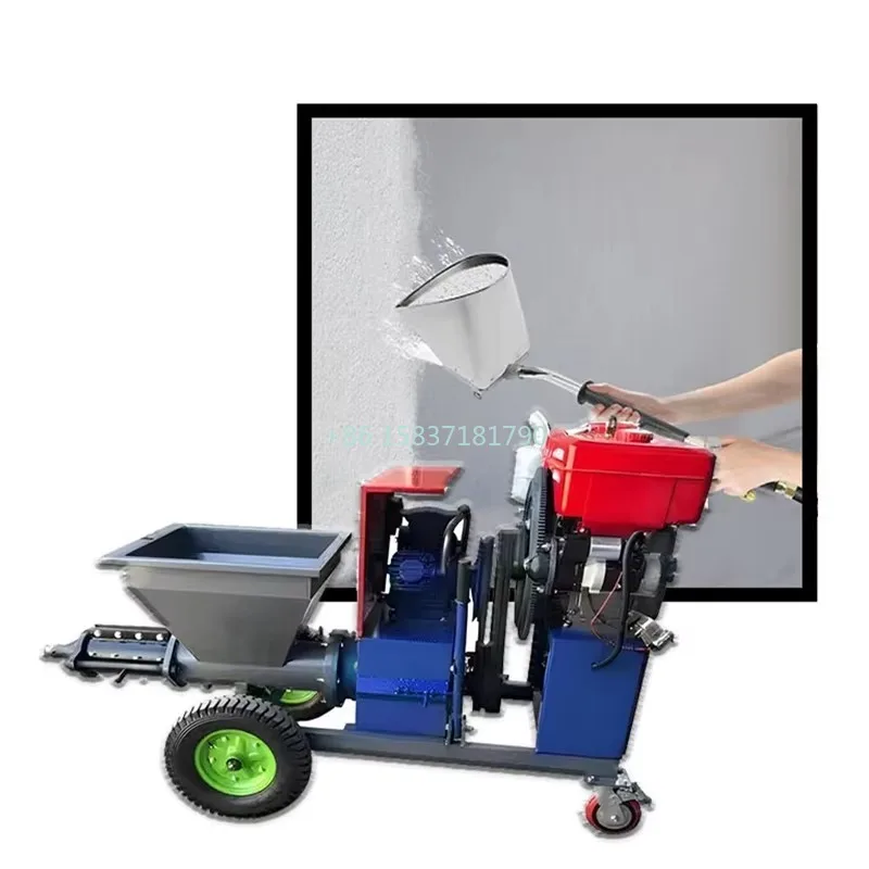 آلة رش هاون الديزل عالية الكفاءة بخاخ الجص الأسمنتي مشاريع البناء باستخدام آلة رش الملاط للولايات المتحدة #5