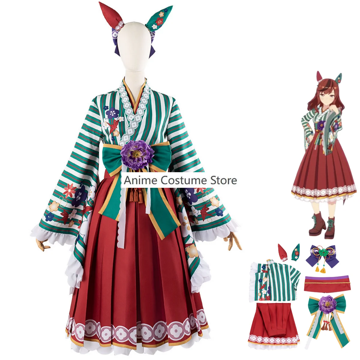 

Anime Game Umamusume: Pretty Derby Nice Nature Cosplay Costume Japanese Kimono Skirt Woman Lovely Traditional Festival Suit