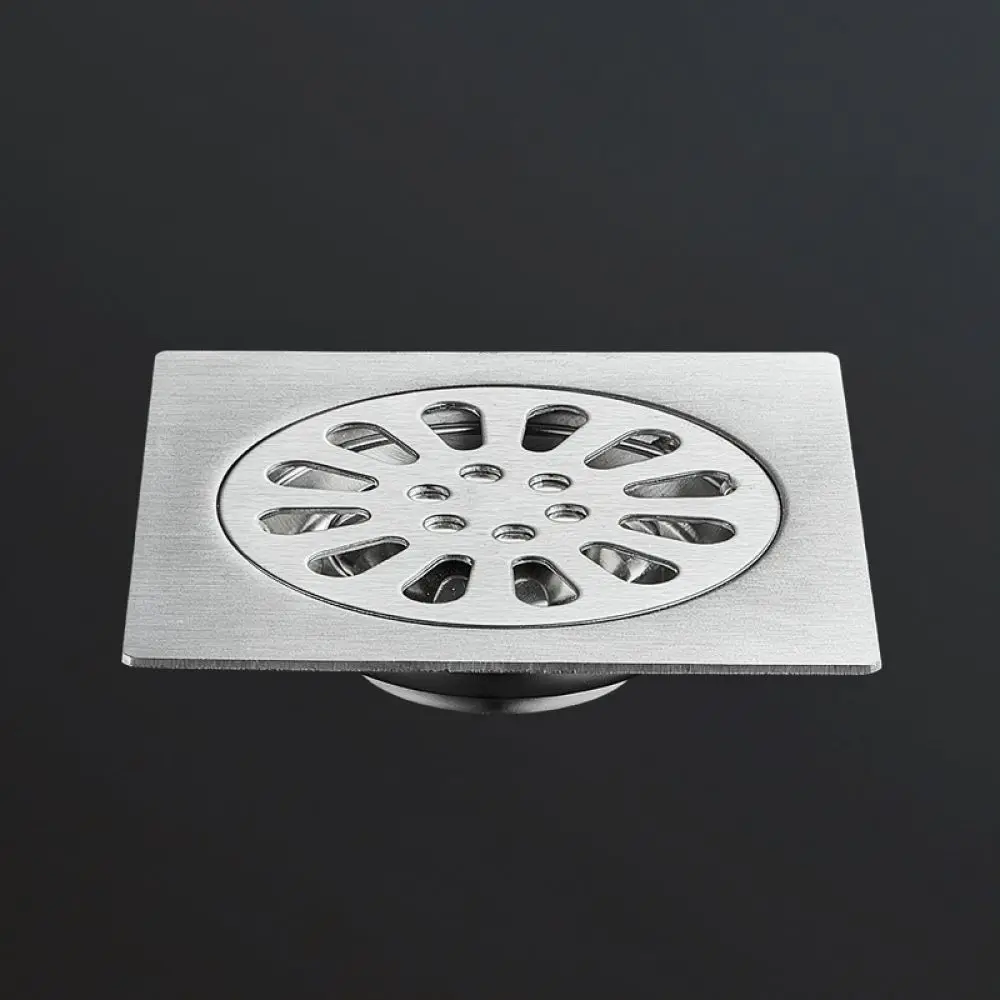 Invisible Tile Insert Floor Drain Stainless Steel Gunmetal Deodorant Modern Shower Bathroom Waste Filter Sewer Grate