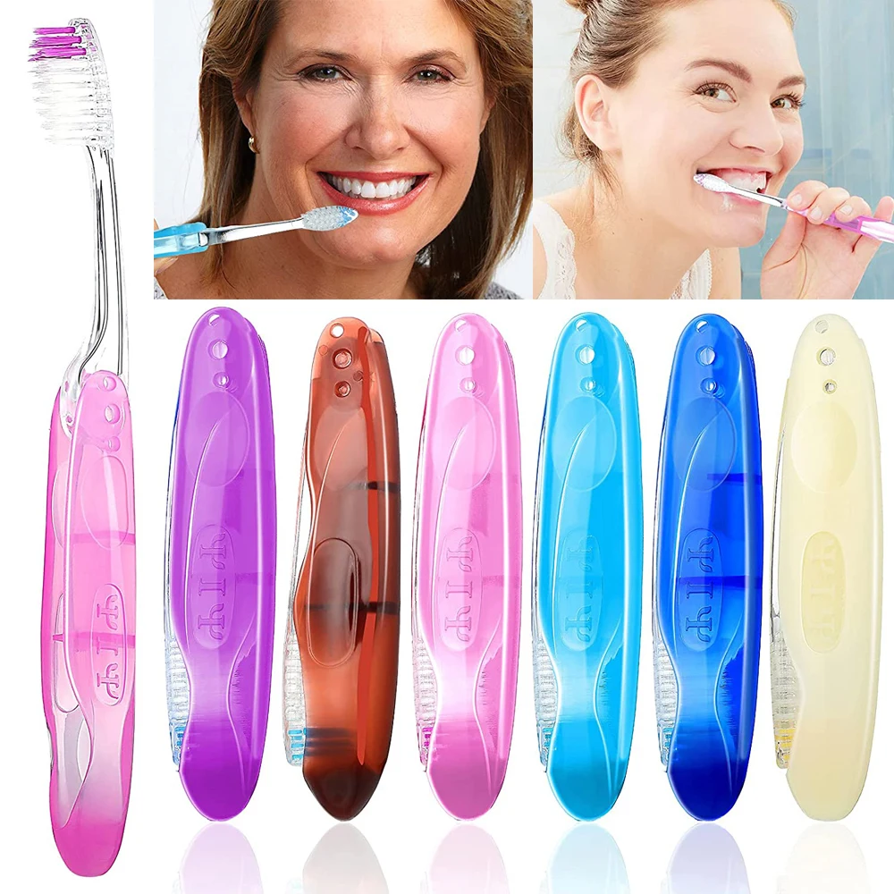 

1pc Folding Toothbrush Portable Soft Tooth Brush Bamboo Charcoal Ultra Travel Toothbrush Hygiene Oral Care Cleaning Accessories