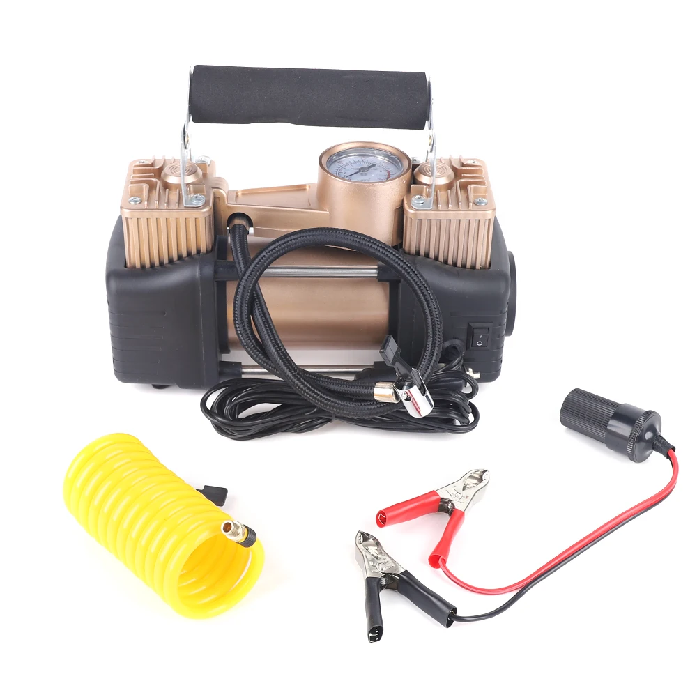 12V 15A 240W Car Dual Cylinder Air Pump 150PSI With A Variety Of Inflatable Nozzles