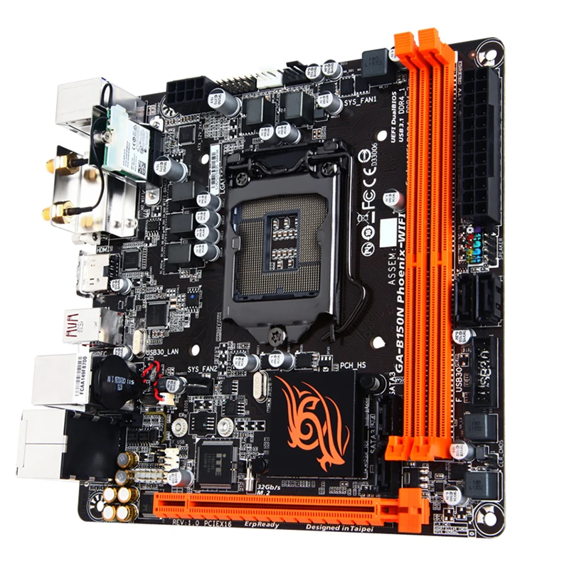 Mini ITX Motherboards para Intel B150, Desktop Mainboard, SATA III, USB 3.0, GA-B150N, Phoenix-WIFI, LGA 1151, DDR4, 32GB