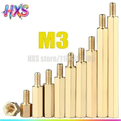 10Pcs M3*(5-50)+6mm Hex head Brass Spacing Screws Threaded Pillar PCB Computer PC Motherboard StandOff Spacer