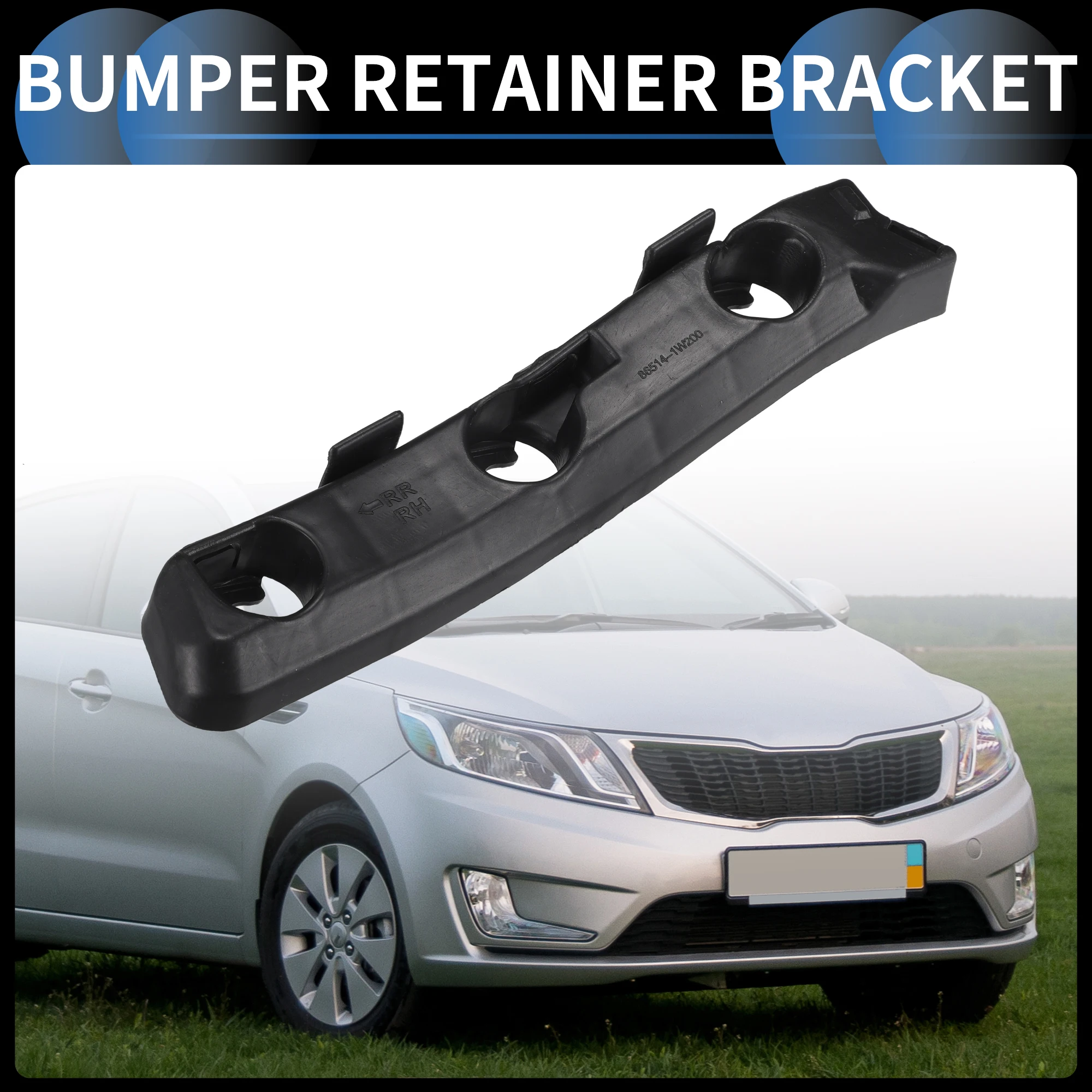 UXCELL 1pc Right Rear Bumper Retainer Bracket No.866141W200 for Kia Rio 2012-2017 Black