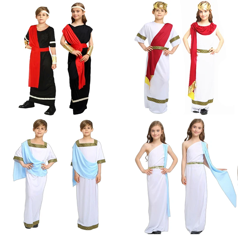 Disfraces de Cosplay de la Mitología Griega Antigua, Diosa Atenea, Ropa Romana, Princesa Griega, Caballero Sofista, para Niños