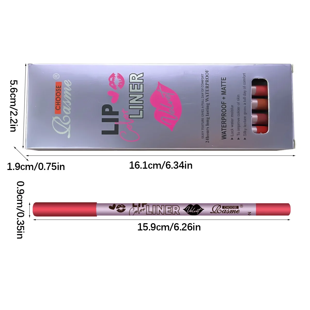 Lápiz labial mate resistente al agua, lápiz labial desnudo, gancho de maquillaje, lápiz labial rojo Sexy, juego de crayones de labios de larga duración