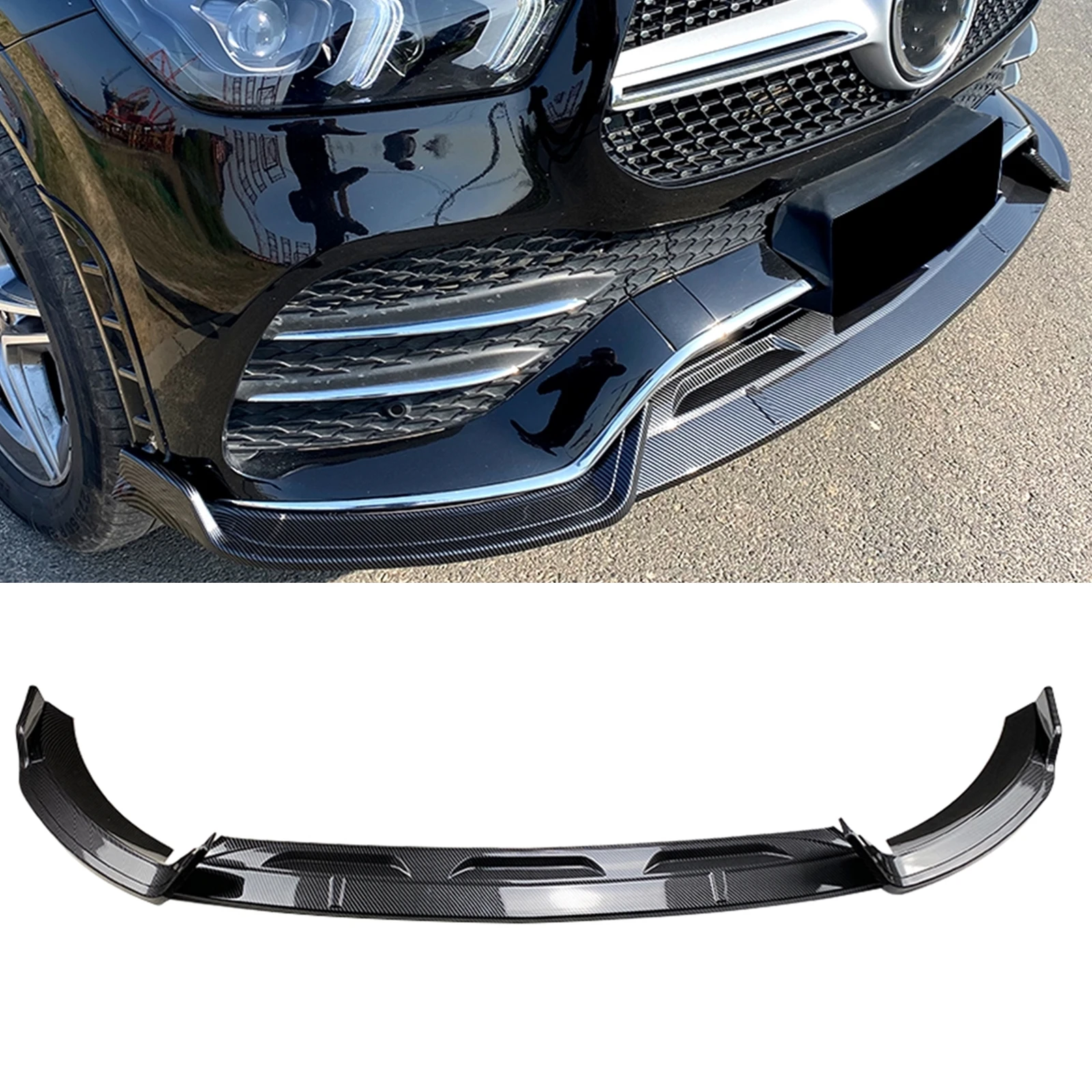 

For Mercedes Benz GLE Class W167 C167 GLE350 GLE450 GLE580 Sport 2020-2023 Front Bumper Spoiler Lip Splitter Lower Protector Kit