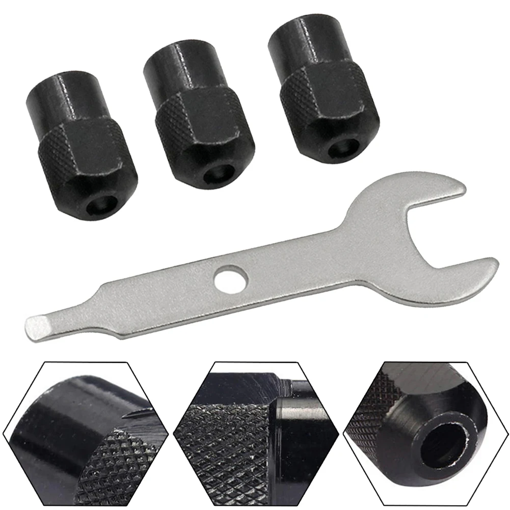 For Mini Drill Chuck Nut Set 3pcs M8x0.75mm with Wrench Zinc Alloy Material Compatible with Rotary Tool and Electric Grinder Use