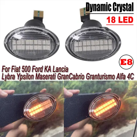 फिएट 500 फोर्ड केए लांसिया लाइब्रा यप्सिलॉन मासेराटी ग्रैनकैब्रियो ग्रांटुरिस्मो अल्फा 4सी के लिए 2X डायनामिक एलईडी टर्न सिग्नल साइड मार्कर लाइट 10 best sales एलईडी फिएट 500 - №6