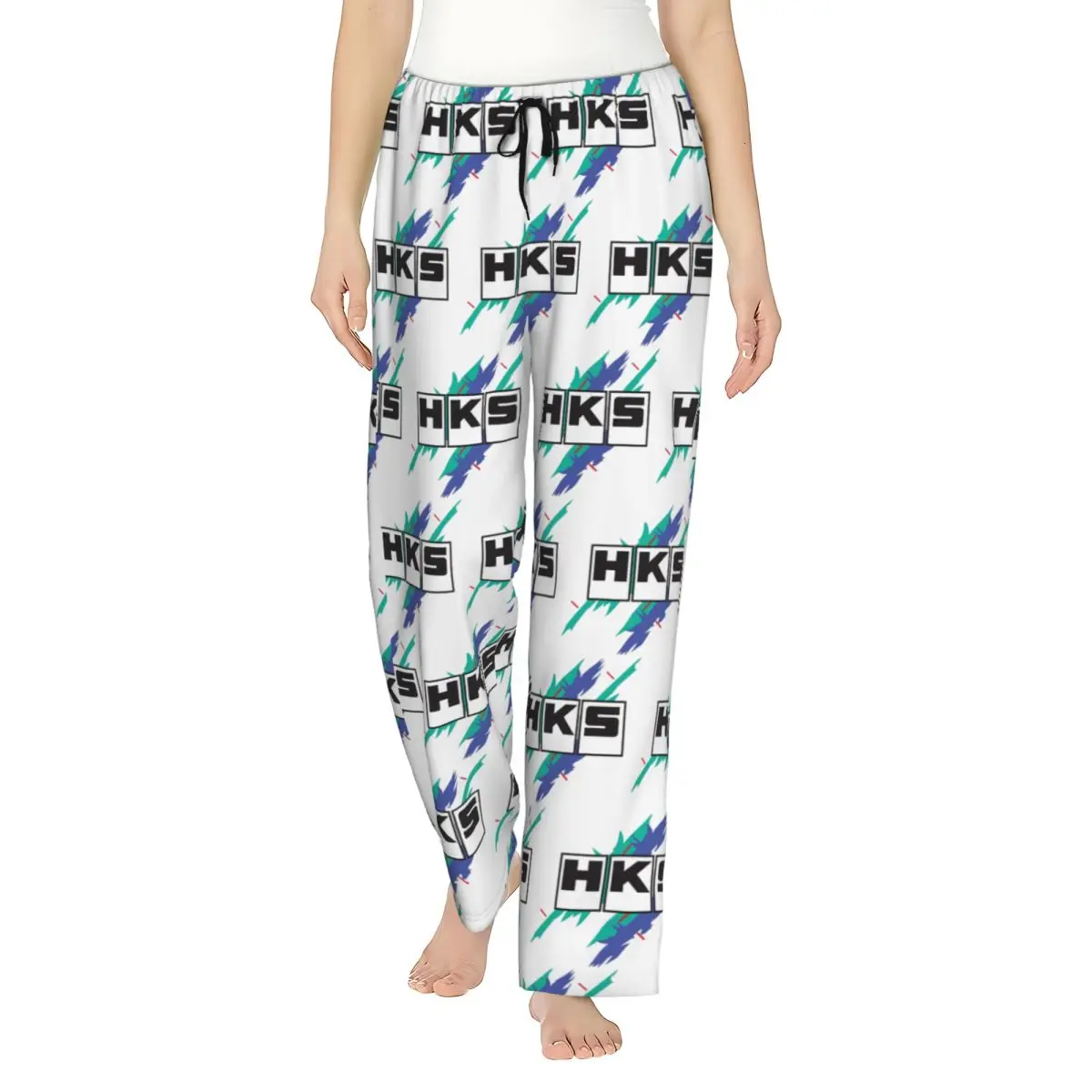 

Custom HKS Logo Car JDM Women Pajama Pants Lounge Sleep Sleepwear Bottoms with Pockets