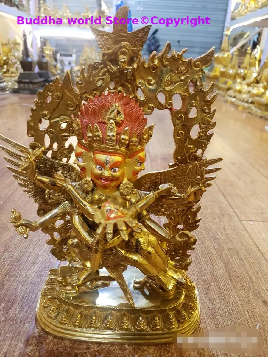 30 large Asia Buddhism home temple Patron saint gilding standing Vajrakila PUBA Yamantaka Buddha statue bless Safety Health luck