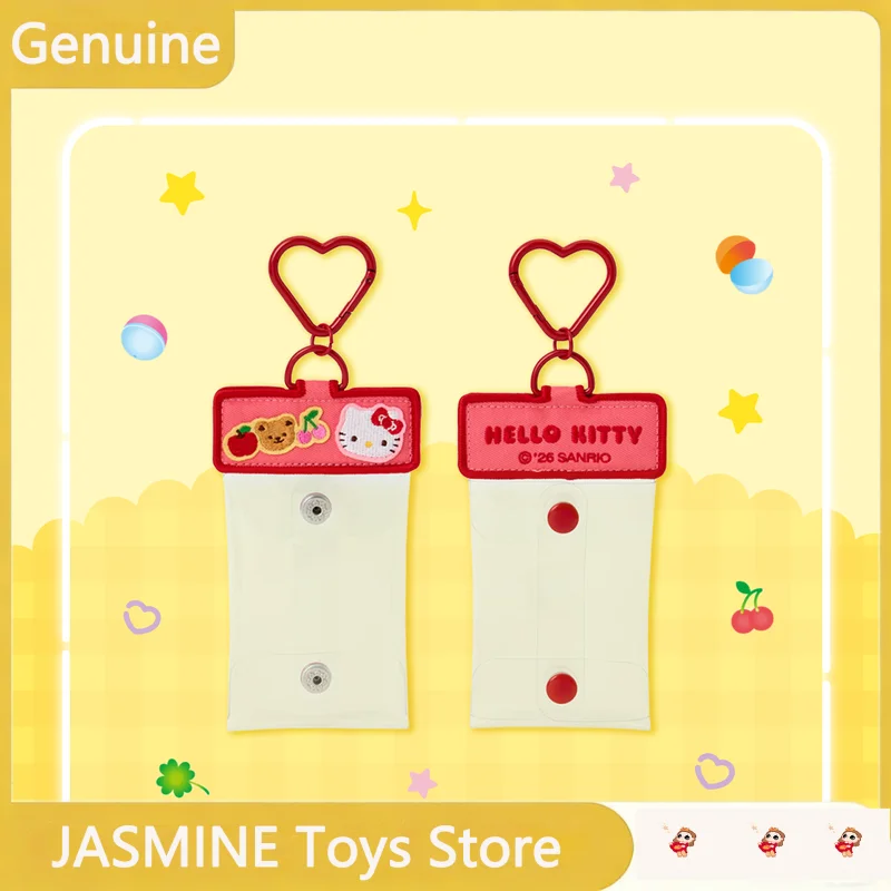 Genuine Sanrio Hello Kitty Gashapon Mini Coin Purse With Heart Carabiner Keychain Portable Storage Pouch Ita Cute Bag Accessory view 4