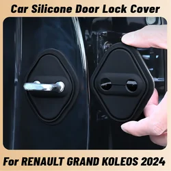 For RENAULT GRAND KOLEOS 2024 Car Door Shock Absorber Door Lock Protector Silicone Auto Door Lock Latches Cover Accessories