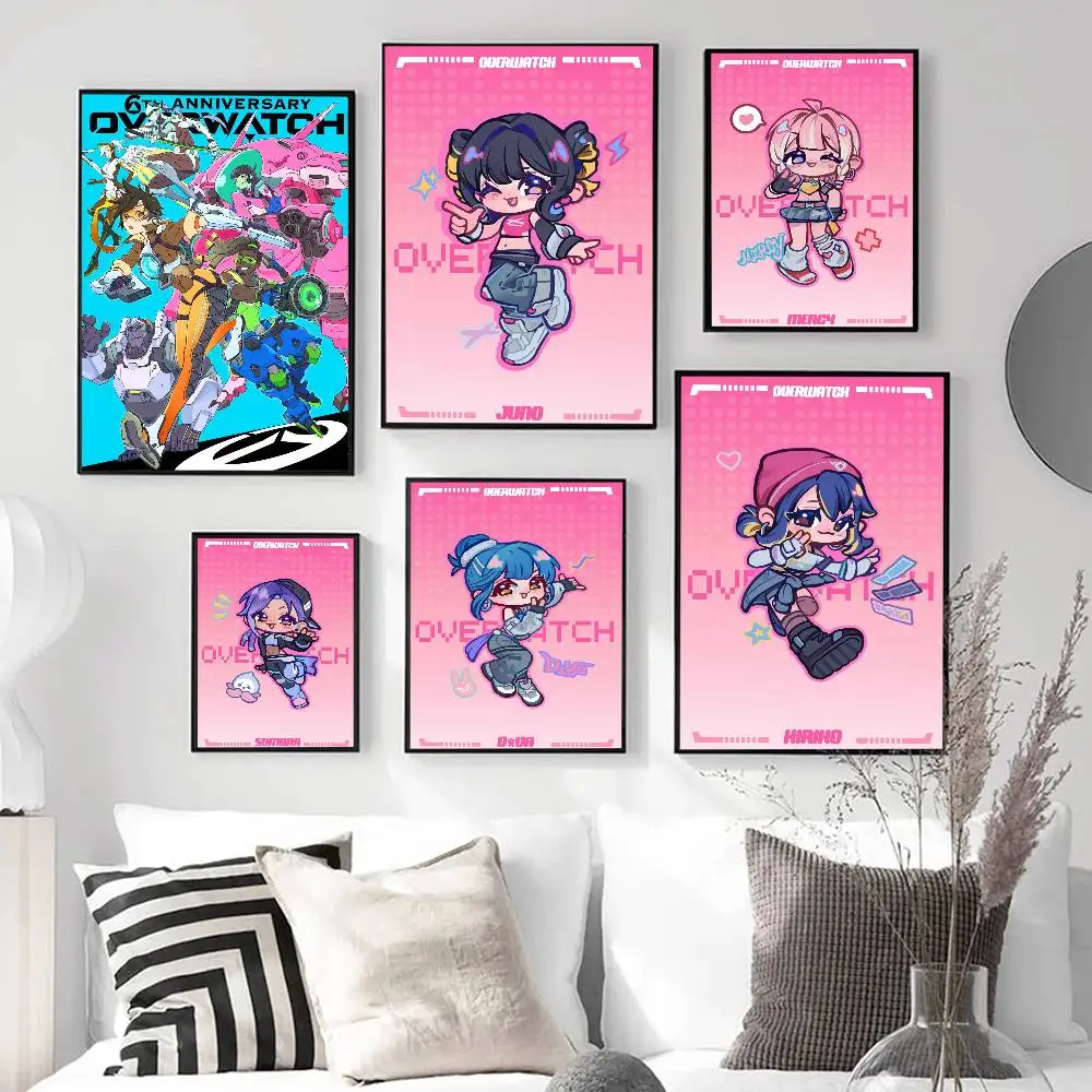 Pop Game O-Overwatch Fan Good Quality Prints and Posters Vintage Room Bar Cafe Decor Home Decor