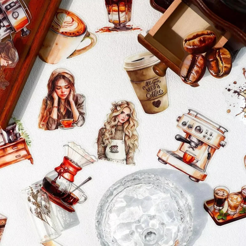 

1 упаковка/3 упаковки, фон для скрапбукинга, справочник, материал для украшения ландшафта, кофейная жизнь, наклейки для домашних животных, наклейки 150*91 мм