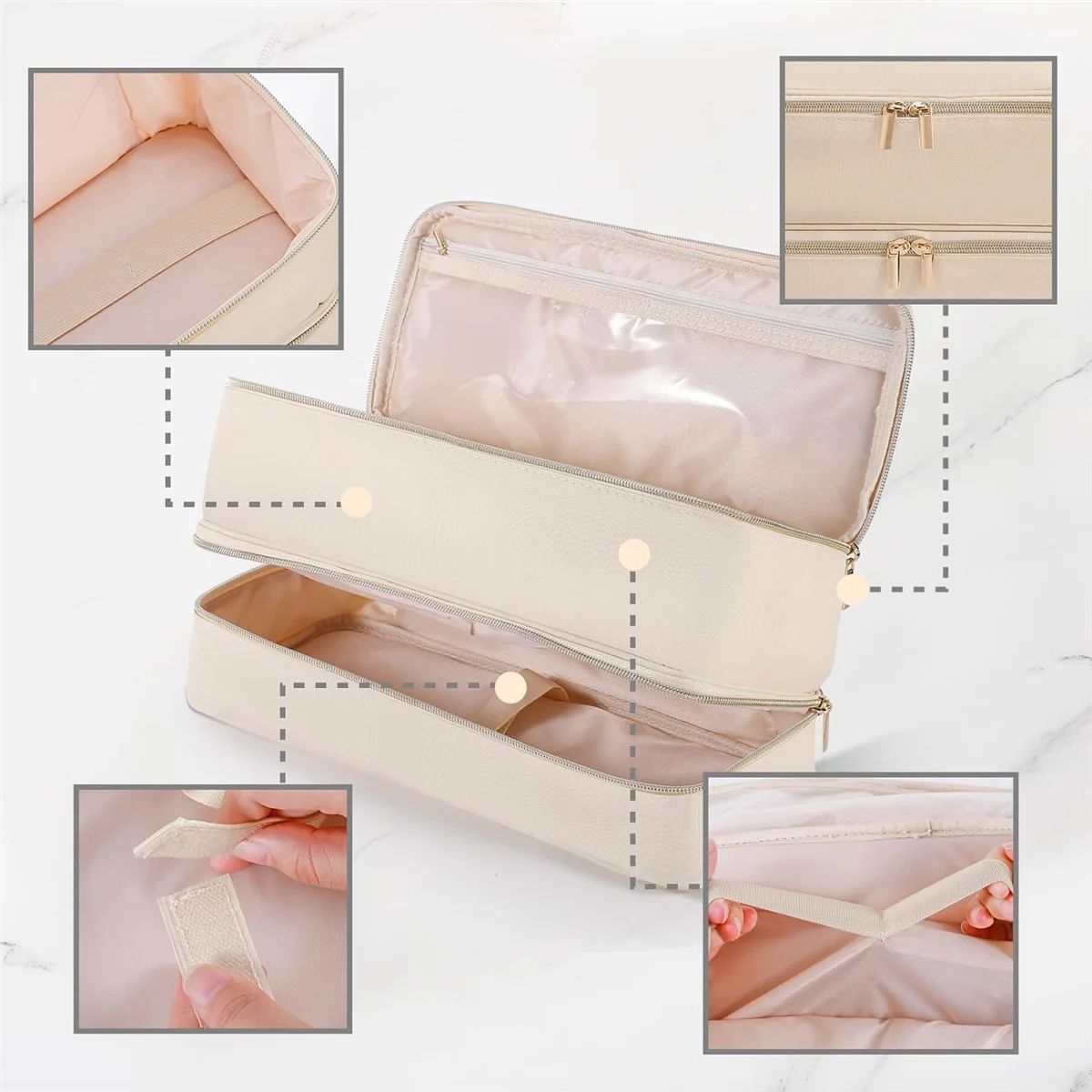 حقيبة حمل دويوش لنمط Shark Flex، حافظة متوافقة مع مجفف شعر Shark/Dyson، حقيبة سفر محمولة بطبقة مزدوجة GSY