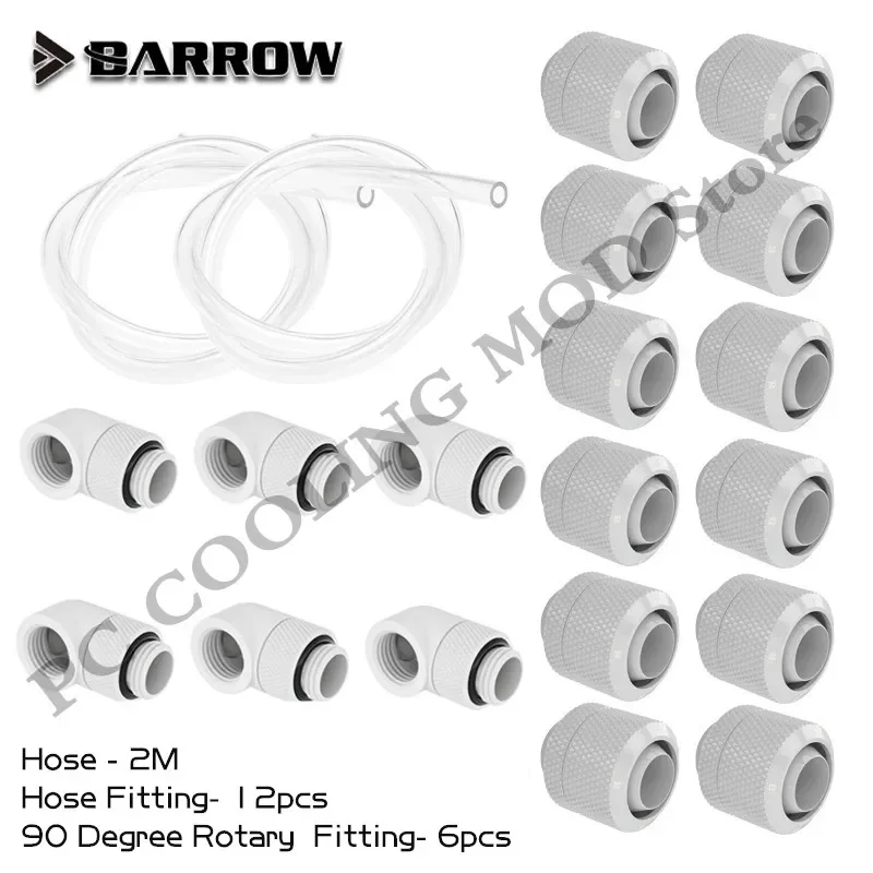 

Barrow Soft Tube Fittings Combo Kit For 3/8'' Hose 9.5*15.9mm/9.5*12.7mm DIY PC Water Cooling System Connector Accessories