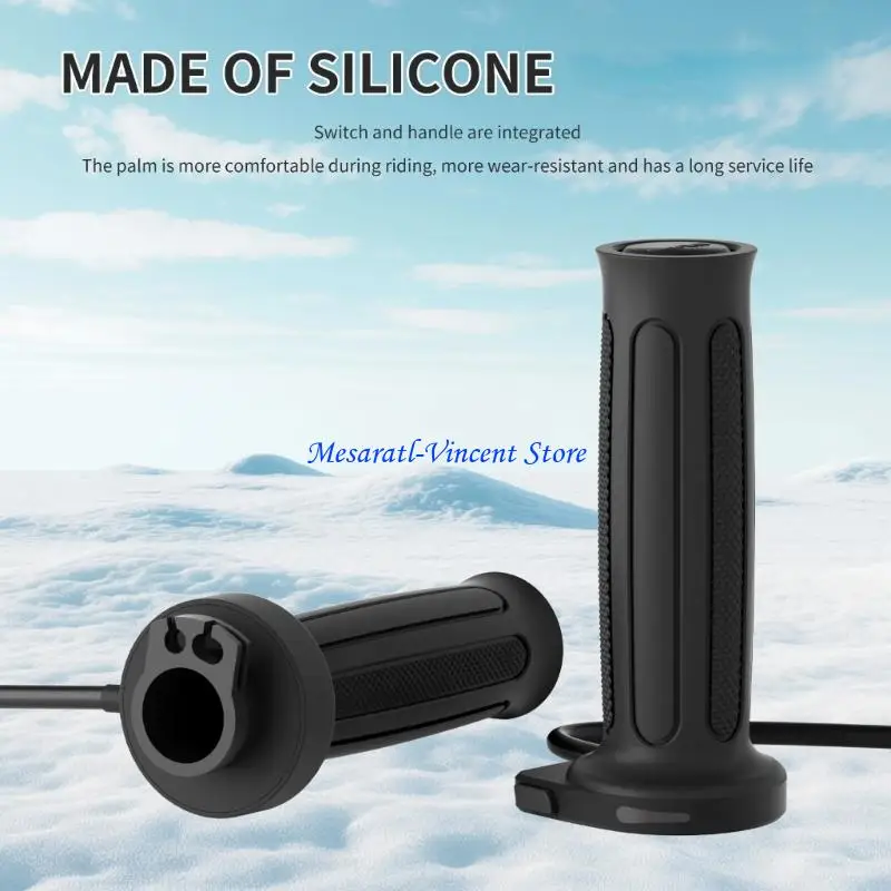 

A70F Motorcycle Heated Handle Grips 6 Speed Memory Function Shockproof Adjustable Temperature Control for Off Road Vehicles