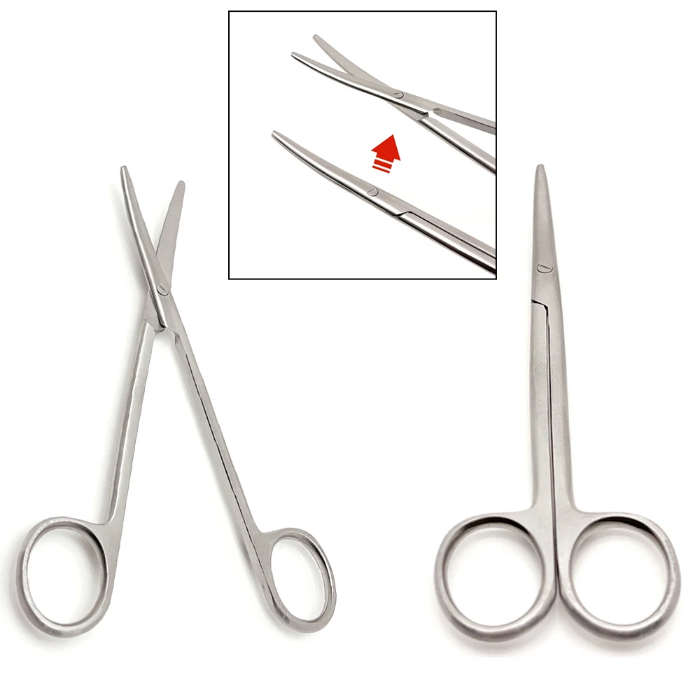 

Стоматологические хирургические ножницы 14 см TC Metzenbaum, изогнутые тупые кончики для Tonsil, медицинский инструмент для резки нежных тканей