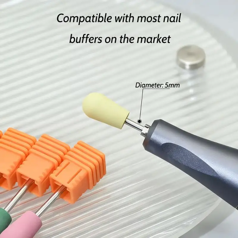 네일 아트 실리콘 그라인딩 헤드 안전하고 빠른 샌딩 폴리싱 네일 드릴 비트 전동 그라인더 로터리 버 헤드 큐티클