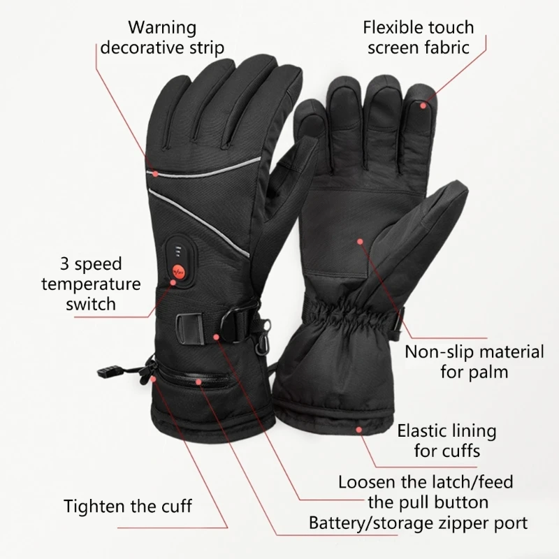 Heated Gloves Electric Heated Gloves Camping Hand Warmers Winter Warm Gloves