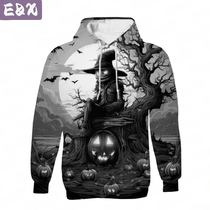 هوديز نسائية للهالوين، سترة يومية فضفاضة بأكمام طويلة، تصميم كرتوني أنيمي بأسلوب الشارع، مزيج من البوليستر والسباندكس #2