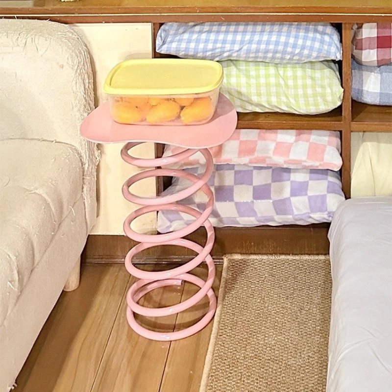 

Весенний журнальный столик для спальни, прикроватный, милый, маленький, кремовый, в стиле минимализм, для дивана