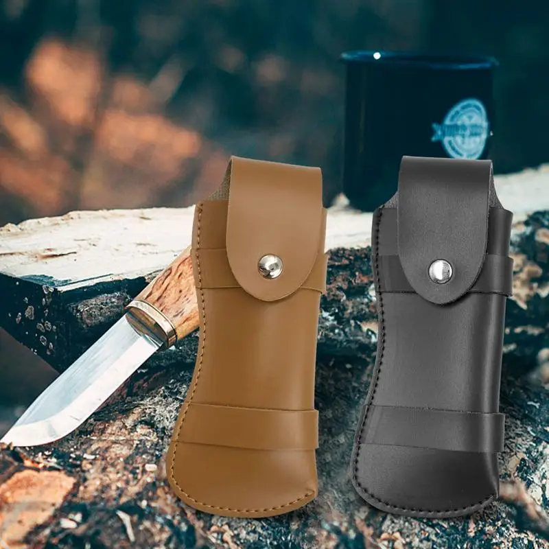 Durable And Wear Resistant Leather Knifes Pouch Easy To Carry Scabbard Knifes Holster With Snap Pocket Folding Knifes Belt 