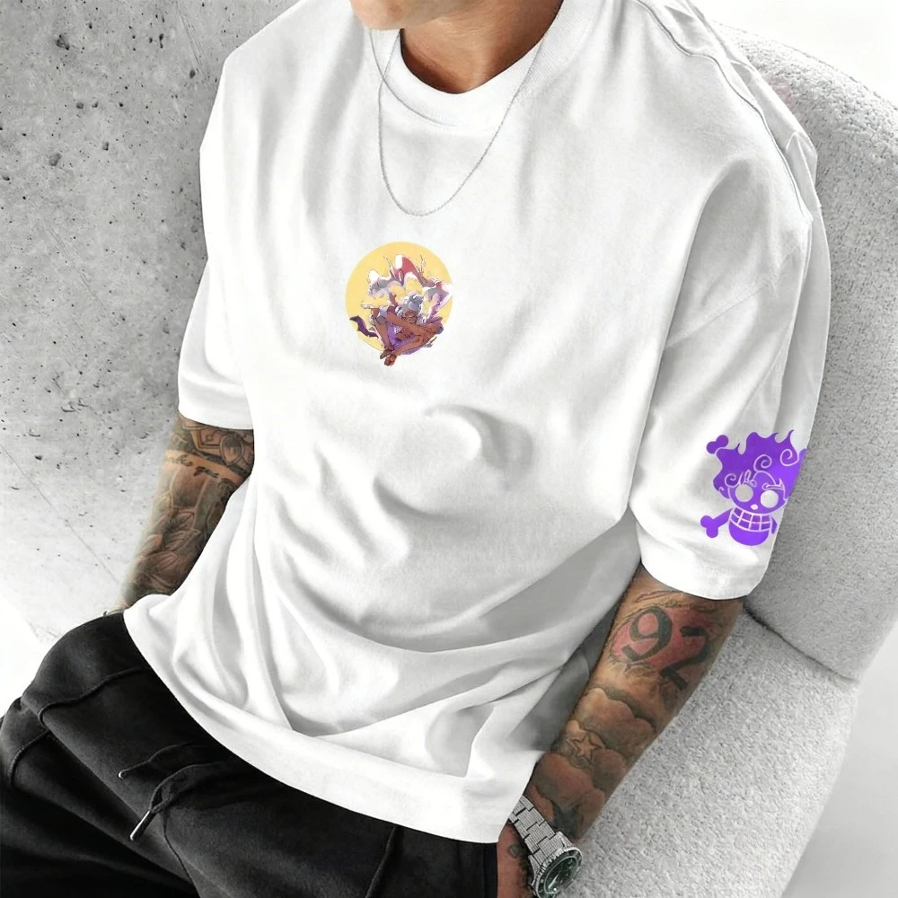 Camiseta de una pieza para hombre Monkey D. Luffy, camiseta de Anime de verano, ropa versátil de manga corta para padres e hijos para primavera y otoño