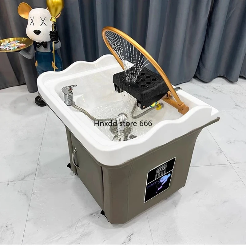 Fashion Move Shampo Chair Small Station Water Circulation Comfort Head Spa Hair Wash Bed Shampouineuse Salon Furniture MQ50XF