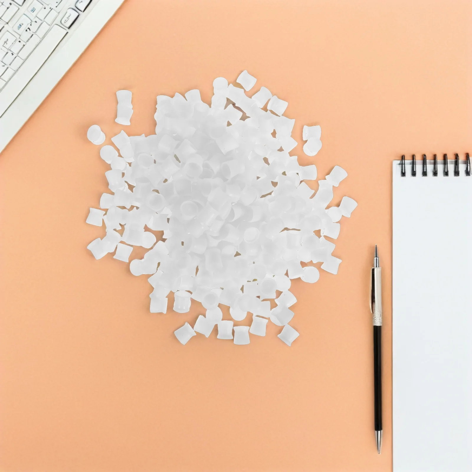 

300Pcs Tattoo Ink Cups Silicone Pigment Holders Disposable for Tattooing Microblading Makeup Pigment Containers White