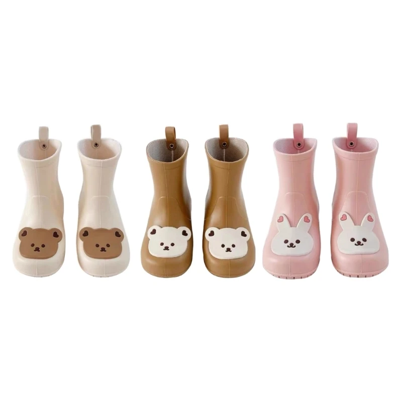 

RIRI 1 Pair Toddlers Rain Cartoon Animal Themed Kids Waterproof Shoes Non Slip Bottom Water Shoes for School Daily Wear