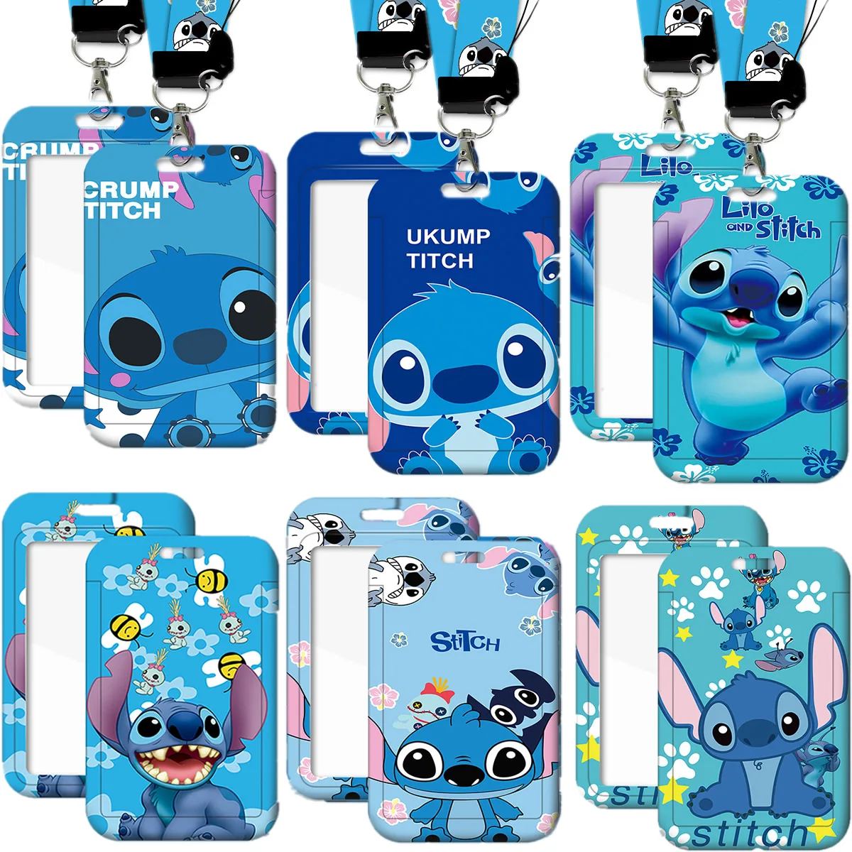 Funda para tarjeta de punto de dibujos animados de Disney, cordón de identificación de estudiante de Anime, tarjetero, tarjeta de autobús, tarjeta de permiso de trabajo, funda protectora, llavero de regalo