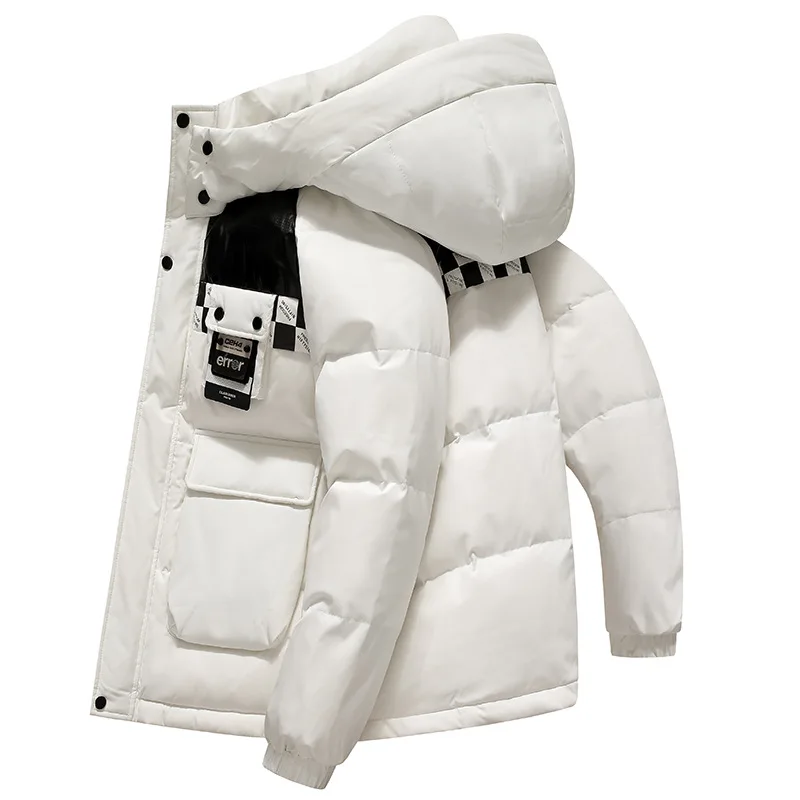 Unisex Down Jacket with Short Winter Trend Hooded and Thickened Insulation