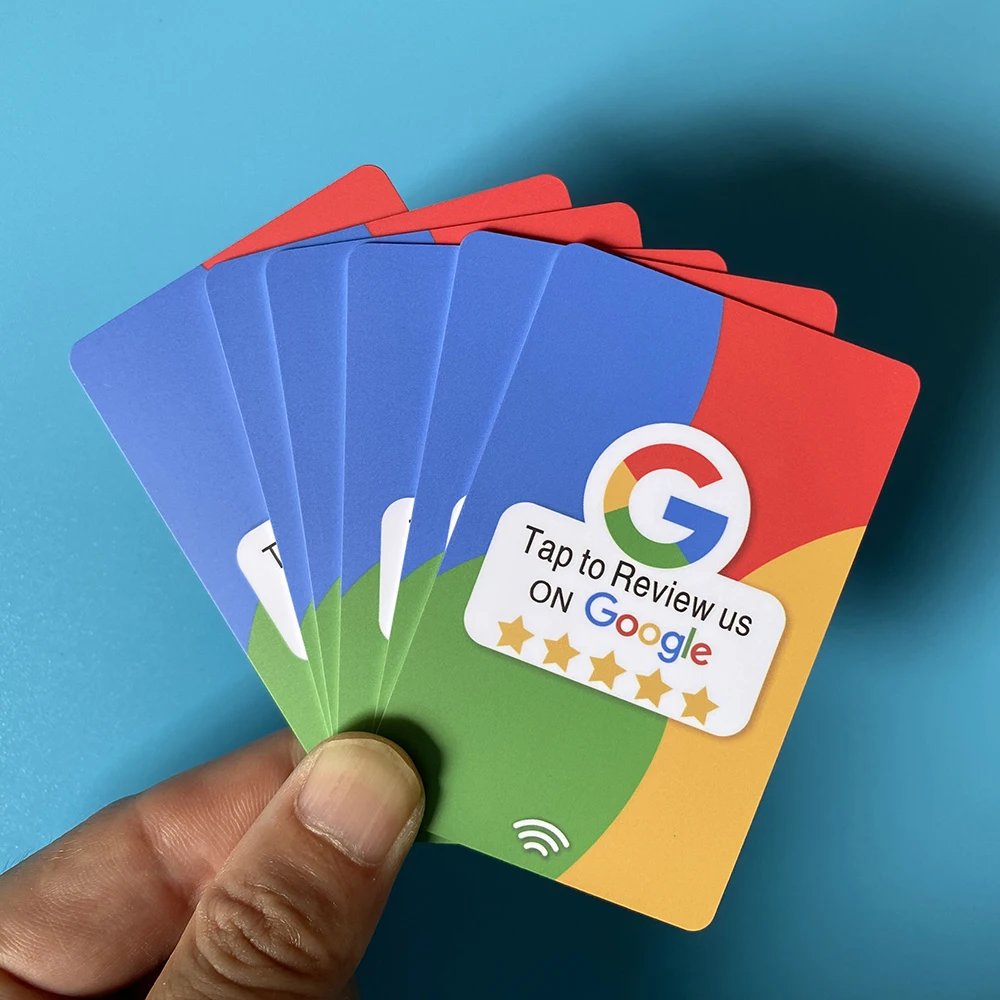 Google Review Cartão NFC Aumente suas avaliações Material PVC Tamanho padrão do cartão Google Toque para revisar os cartões