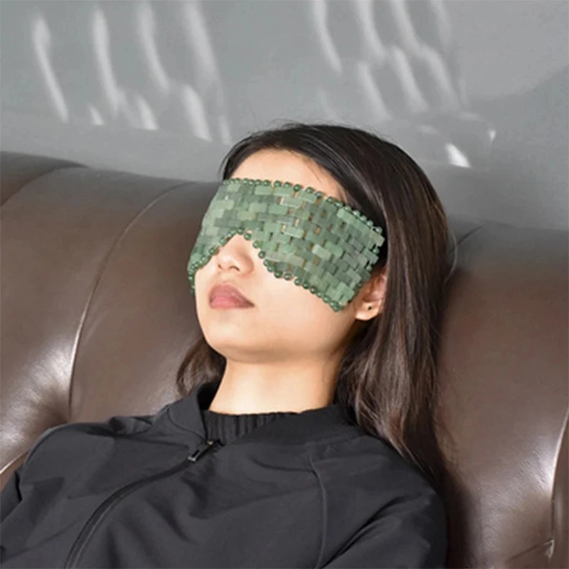 Natural Dongling Jade Facial Mask Gouache Scraper Roller Massager GreenJade Guasha Cold Therapy Anti Aging Jade Mask Beauty Tool