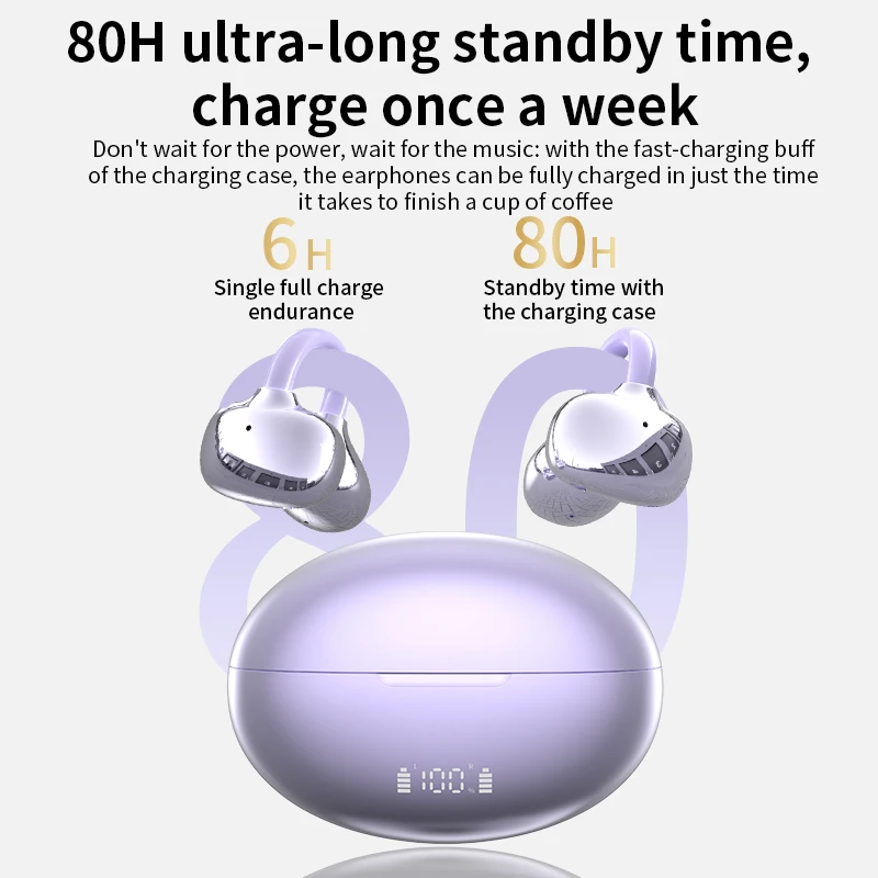 AI vertaling Q108 Draadloze Koptelefoon Bluetooth 6.0 Ultra lange batterijduur Stereo Ruisonderdrukking Bass HIFI Touch Oortelefoon