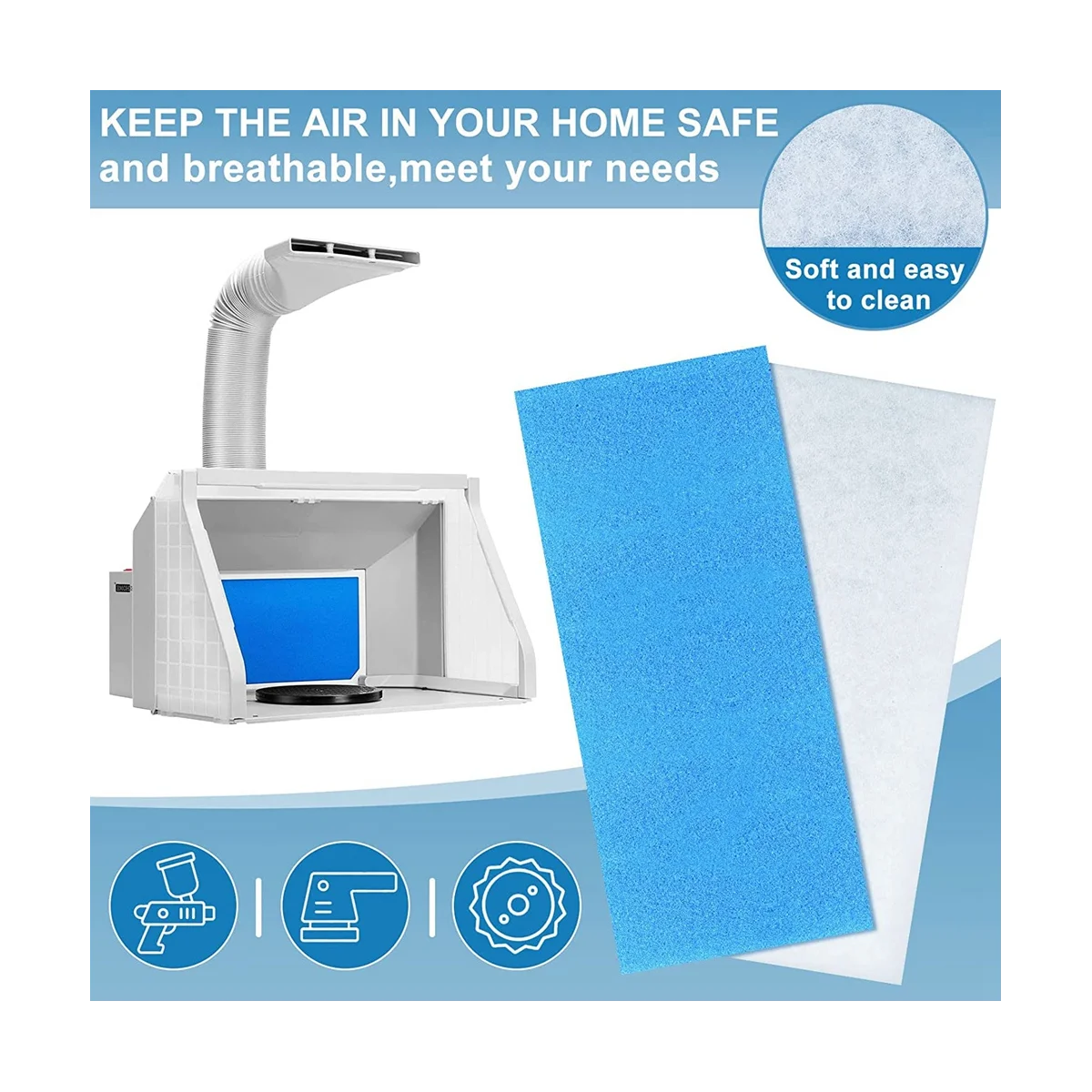 8Pcs Filter Paint Booth Filters Spray Booth Replace Filter for Airbrushing Compatible with Master/Paasche/Sky Enterprise