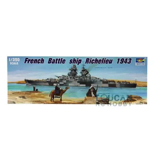 Trumpeter 1/350 escala 05311 acorazado francés Richelieu 1943 modelo de buque de guerra Kit de construcción juguetes para niños regalo de cumpleaños TH05397-SMT6