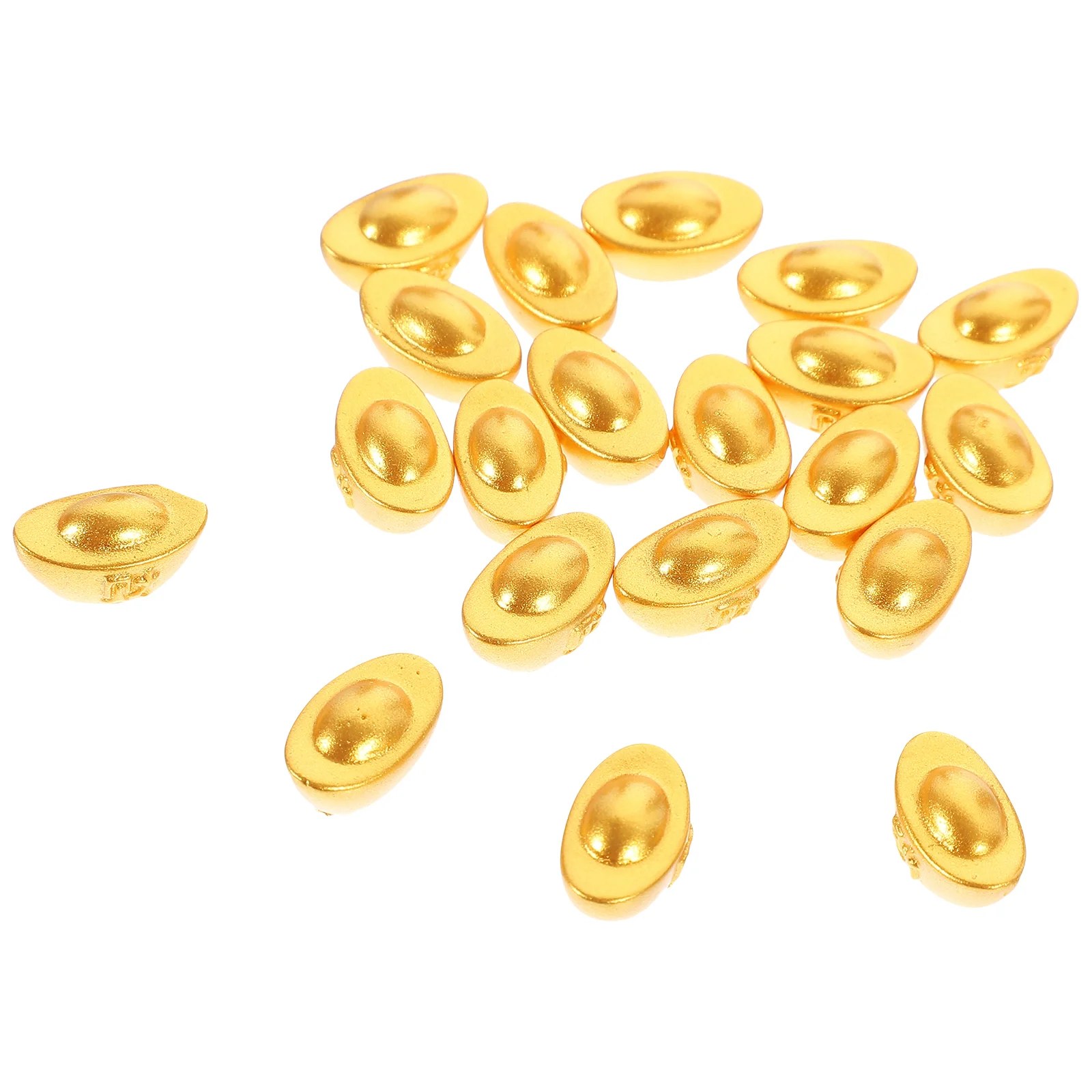 

20 Pcs Mini Ingot Miniature Decors Gold Golden of The Lid Model House Resin Ornament