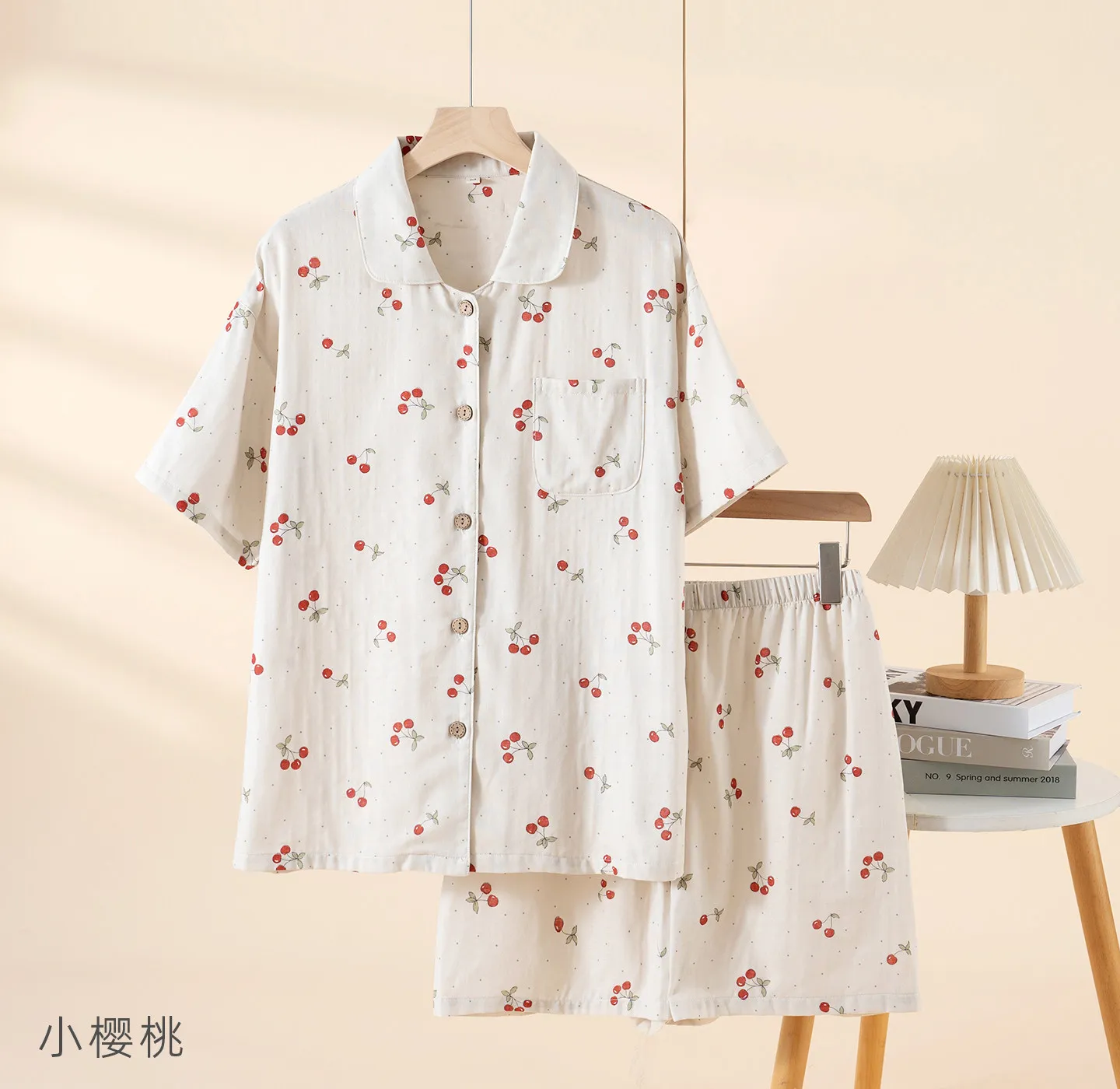 

2pcs Women's Pajama Set Cute Cartoon Style 100% Cotton Double Layer Gauze Long Sleeve Loose Lightweight Breathable Loungewear Fo