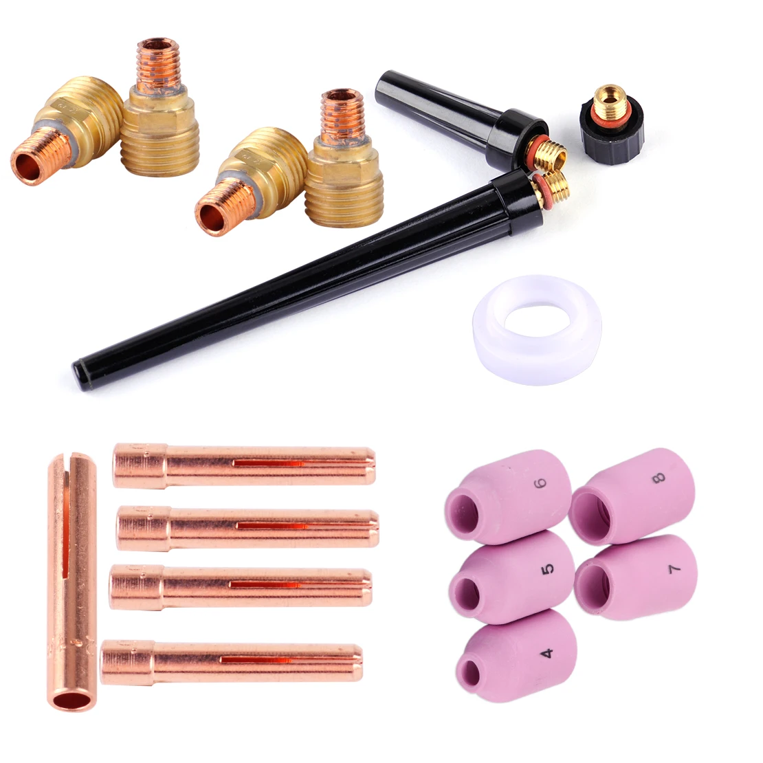 

LETAOSK High Quality 18pcs Collet Back Cap Ceramics Nozzle Gas Lens Kit Fit For WP-9 WP-20 WP-25 Series TIG Welding Torch