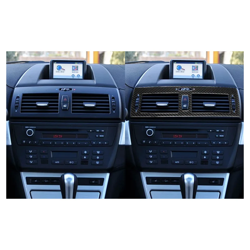 

For BMW X3 04-10 Carbon Fiber E83 Central Control Middle Air Outlet Decoration Patch Interior Modification Accessories