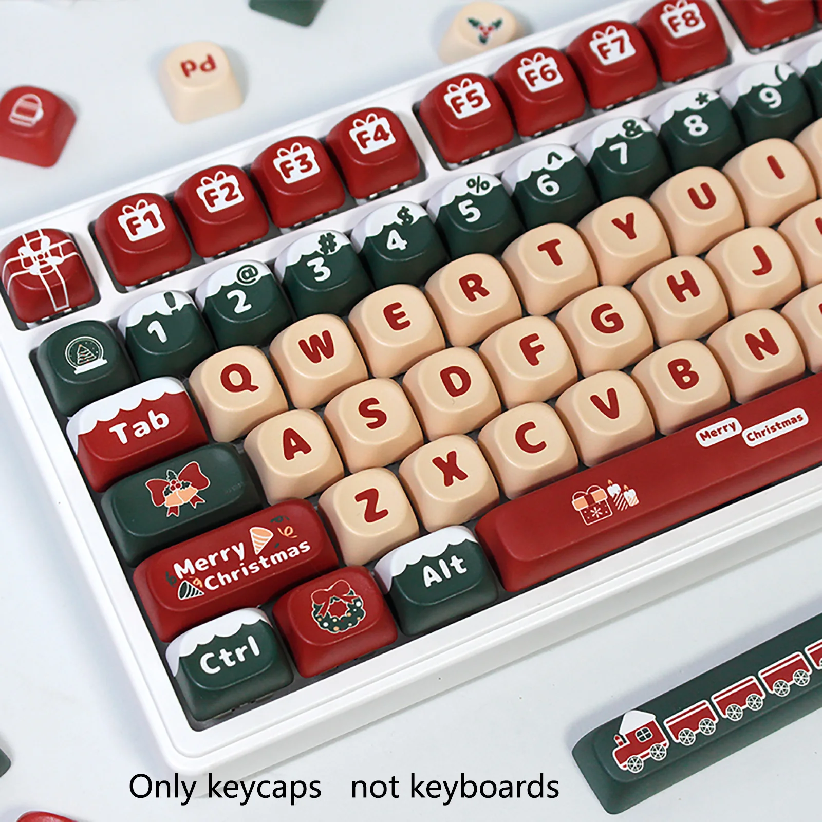 

104 Keys Christmas Themed Keycap MOA Profile Dye Sublimation Cherry Keycaps For Cherry MX Switch DIY Custom Mechanical Keyboard